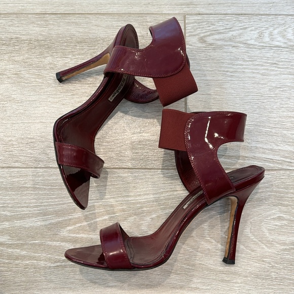 Manila Blahnik Heels in Maroon Burgundy Size 36 - Picture 5 of 12